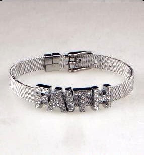 Silver Faith Buckle Bracelet Only $4.99
