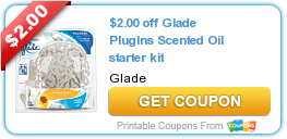 New Printable Coupon: $2.00 off Glade PlugIns Scented Oil Starter Kit