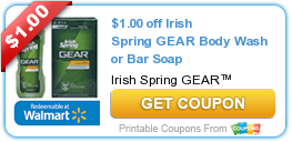 New Printable Coupon: $1.00 off Irish Spring GEAR Body Wash or Bar Soap