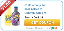 New Printable Coupon: $1.00 off any two 56oz bottles of SunnyD Chillers
