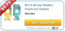 New Printable Coupon: $0.75 off any Windex Touch-Up Cleaner
