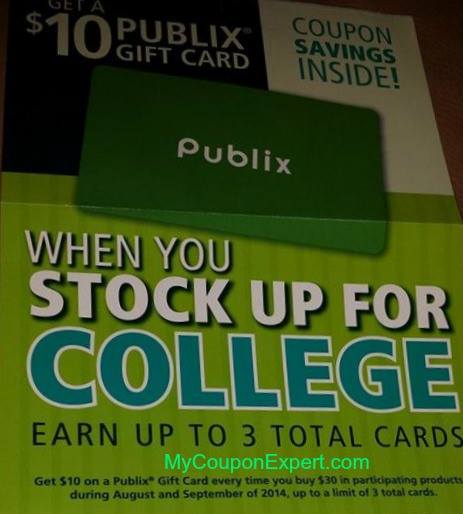 FREE $10 Publix Gift Card with Stock Up for College Tearpad