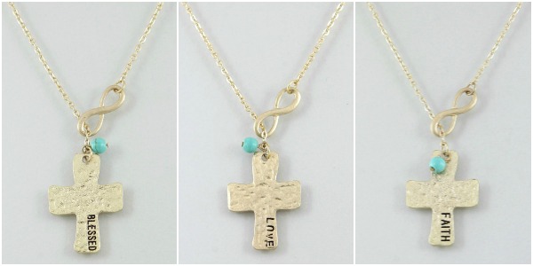 Beautiful Sentiment Cross Necklace Only $5.99 – 76% Savings