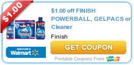 New Printable Coupon: $1.00 off FINISH POWERBALL, GELPACS or Cleaner