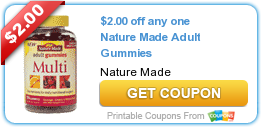 New Printable Coupon: $2.00 off any one Nature Made Adult Gummies