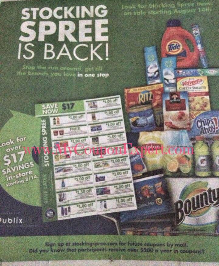 New Stocking Spree Sheet Publix Coupon Booklet in Stores 8/14