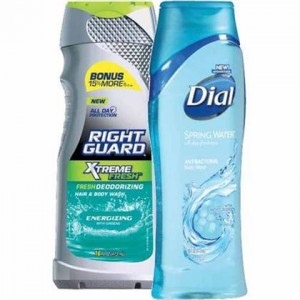 dial and right guard body wash