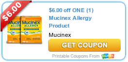 New Printable Coupon: $6.00 off ONE (1) Mucinex Allergy Product