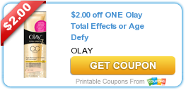 New Printable Coupon: $2.00 off ONE Olay Total Effects or Age Defy