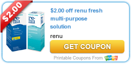 New Printable Coupon: $2.00 Off Renu Fresh Multi-Purpose Solution