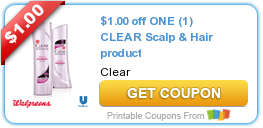 New Printable Coupon: $1.00 off ONE (1) CLEAR Scalp & Hair Product