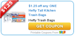New Printable Coupon: $1.25 off any ONE Hefty Tall Kitchen Trash Bags