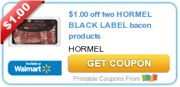 New Printable Coupon: $1.00 off two HORMEL BLACK LABEL Bacon Products