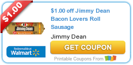 New Printable Coupon: $1.00 off Jimmy Dean Bacon Lovers Roll Sausage