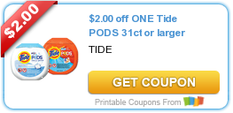 New Printable Coupon: $2.00 off ONE Tide PODS 31ct or larger