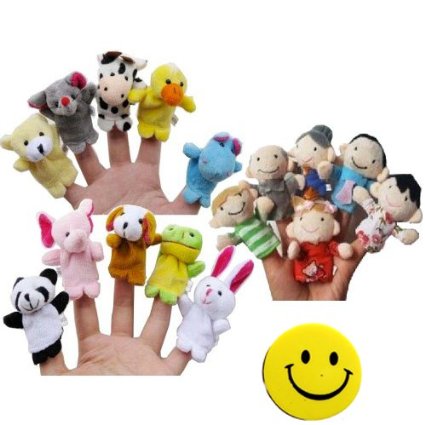 10 pcs Velvet Animal and 6 pcs Soft Plush Family Puppets With Bonus Only $5.14 Shipped