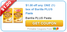 New Printable Coupon: $1.00 off any ONE (1) box of Barilla PLUS Pasta
