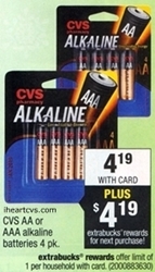 FREE AA or AAA Batteries at CVS 11/29