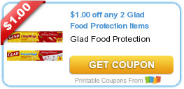 New Printable Coupon: $1.00 off any 2 Glad Food Protection Items