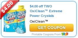 New Printable Coupon: $4.00 off TWO OxiClean™ Extreme Power Crystals