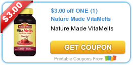 New Printable Coupon: $3.00 off ONE (1) Nature Made VitaMelts