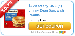 New Printable Coupons: $0.75 off any ONE (1) Jimmy Dean Sandwich Product