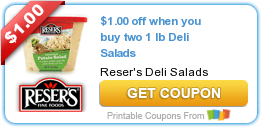 New Printable Coupon: $1.00 off when you buy two 1 lb Deli Salads