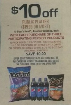 Publix Hot Deal Alert! CHEAP Party Platter, Pepsi & Chips deal for Superbowl!