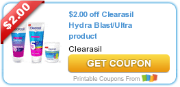 New Printable Coupon: $2.00 off Clearasil Hydra Blast/Ultra product