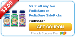 New Printable Coupon: $3.00 off any two PediaSure or PediaSure SideKicks