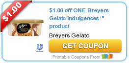 New Printable Coupon: $1.00 off ONE Breyers Gelato Indulgences™ product