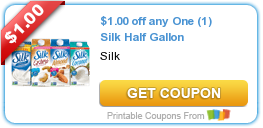 New Printable Coupon: $1.00 off any One (1) Silk Half Gallon