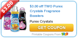 Hot New Printable Coupon: $3.00 off TWO Purex Crystals Fragrance Boosters