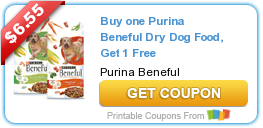 HOT New Printable Coupon: Buy one Purina Beneful Dry Dog Food, Get 1 Free