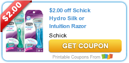 Hot New Printable Coupon: $2.00 off Schick Hydro Silk or Intuition Razor