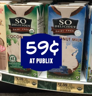Publix Hot Deal Alert! So Delicious Dairy Free Almond Milk Only $.59