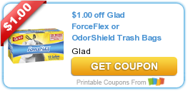 Hot New Printable Coupon: $1.00 off Glad ForceFlex or OdorShield Trash Bags