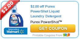 Hot New Printable Coupon: $2.00 off Purex PowerShot Liquid Laundry Detergent
