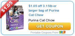 HOT New Printable Coupon: $1.05 off 3.15lb or larger bag of Purina Cat Chow