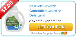 Hot Printable Coupon: $2.00 off Seventh Generation Laundry Detergent
