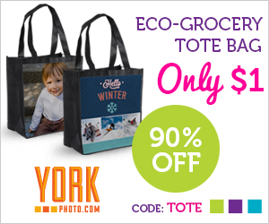 Eco-Grocery Tote Bag from York Photo for Only $1 – 90% Savings!!