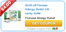 Hot New Printable Coupon: $4.00 off Flonase Allergy Relief 120 spray bottle