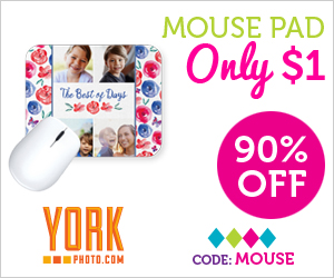 Online Deal: Custom Mouse Pad Only $1.00 from York Photo (90% Savings!)