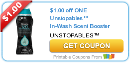 HOT New Printable Coupon: $1.00 off ONE Unstopables™ In-Wash Scent Booster