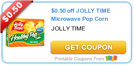 HOT New Printable Coupon: $0.50 off JOLLY TIME Microwave Pop Corn