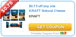 HOT New Printable Coupon: $0.75 off any one KRAFT Natural Cheese