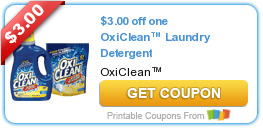 HOT New Printable Coupon: $3.00 off one OxiClean™ Laundry Detergent
