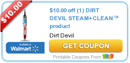 HOT New Printable Coupon: $10.00 off (1) DIRT DEVIL STEAM+CLEAN™ product