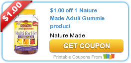 HOT New Printable Coupon: $1.00 off 1 Nature Made Adult Gummie product