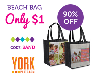 $1.00 Custom Beach Bag from York Photo – 90% Savings